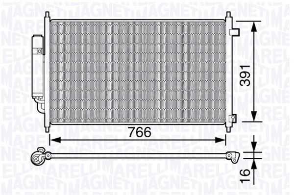 MAGNETI MARELLI Конденсатор, кондиционер 350203661000